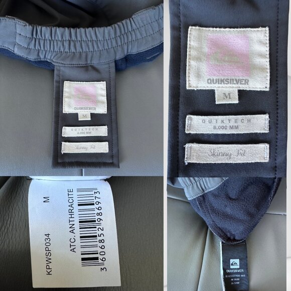 QUICKSILVER Waterproofing Snow Pants No pocket! fleece inside - Picture 9 of 11